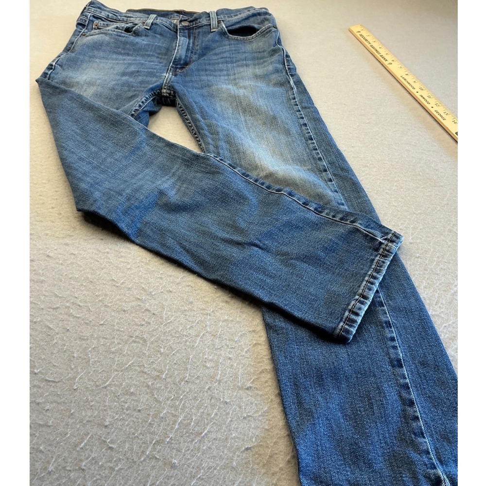 Levi's 513 Slim Straight Jeans Blue Denim Mem Size 32x30 Casual Classic Mid Wash